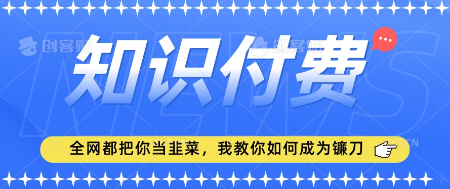 024最新知识付费项目，小白也能轻松入局，全网都在教你做项目，我教你做镰刀【揭秘】"